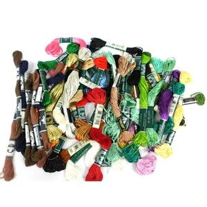 Lot of 41 Skeins DMC Embroidery Cross Stitch Floss Thread Mixed Colors Metallic